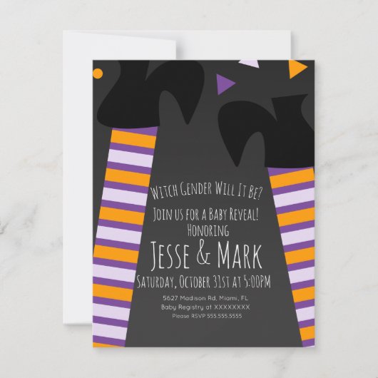 Invitation Sorcière Halloween Automne Genre Reveillez Invitat (Devant)