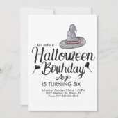 Invitation Sorcière Halloween Doodle Anniversaire (Devant)