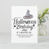 Invitation Sorcière Halloween Doodle Anniversaire (Debout devant)