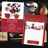 Invitation Sorcière Halloween Spider Web Citrouilles Annivers