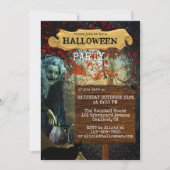 Invitation Sorcière Imaginaire Forêt Noire Fête d'Halloween (Devant)