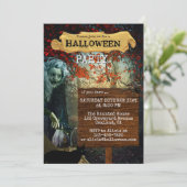 Invitation Sorcière Imaginaire Forêt Noire Fête d'Halloween (Debout devant)