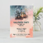 Invitation Sorcière lapin Automne Citrouille Halloween (Debout devant)