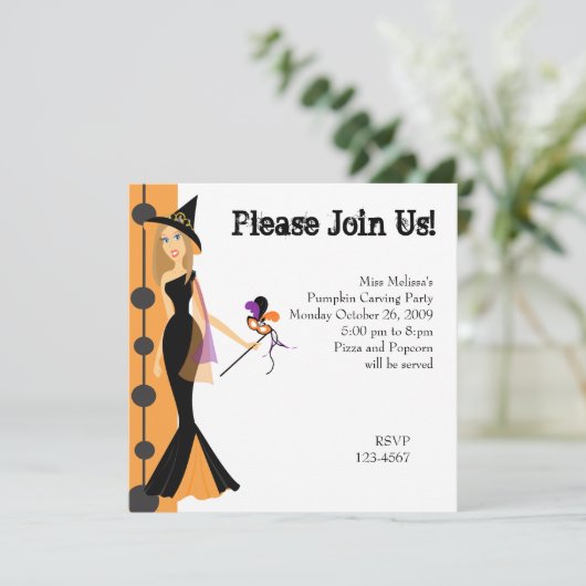 Invitation Sorcière Masquerade (Debout devant)