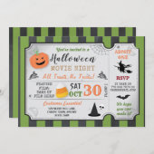 Invitation Sorcière nocturne du Citrouille de la fête d'Hallo (Devant / Derrière)