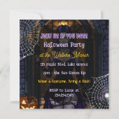Invitation Sorcière noire et violette | Fête d'Halloween (Dos)