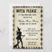 Invitation Sorcière S'Il Vous Plaît..Invitation De Fête Hallo (Devant)