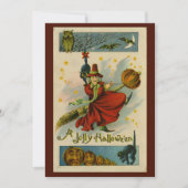 Invitation Sorcière vintage d'Halloween (Devant)