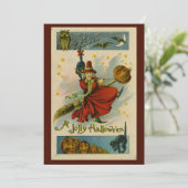 Invitation Sorcière vintage d'Halloween (Debout devant)