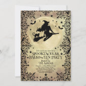 Invitation Sorcière volant au-dessus des étoiles Parti d'Hall (Devant)