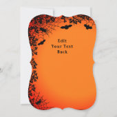 Invitation Sorcière volante avec chat noir, nuit d'Halloween (Dos)