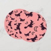 Invitation Sorcière volante parmi la demi-lune à la nuit d'Ha (Devant / Derrière)