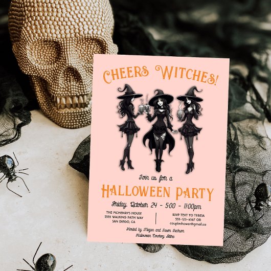 Invitation Sorcières à la fête d'Halloween