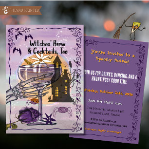 Invitation Sorcières Brew et Cocktails aussi Halloween