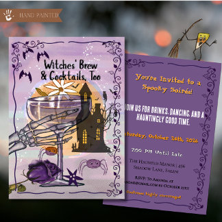 Invitation Sorcières Brew et Cocktails aussi Halloween