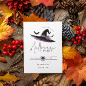 Invitation Sorcières Casquettes chauves-souris minimaliste fê