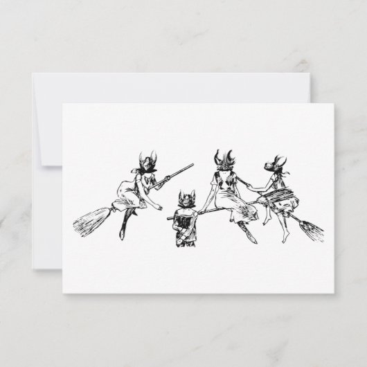 Invitation Sorcières Chauves-Souris (Devant)