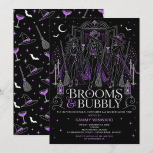 Invitation Sorcières de Halloween & Filles de la Nuit Bulleus