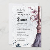 Invitation Sorcières de Lancer Les Dés Bunco d'Octobre Hallow (Dos)