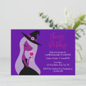 Invitation Sorcières d'Halloween Filles Vin de nuit (Debout devant)
