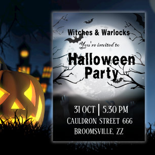 Invitation Sorcières et magiciens, soirée annuelle d'Hallowee