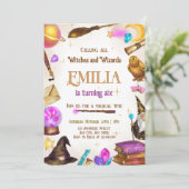 Invitation Sorcières et sorcières Fille Anniversaire Fête mag (Debout devant)