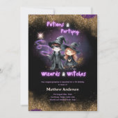 Invitation sorcières et sorcières Fils Fils Fils Anniversaire (Devant)