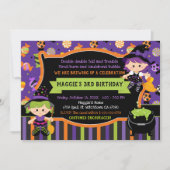 Invitation Sorcières fête d'anniversaire d'Halloween (Devant)