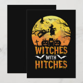 Invitation Sorcières Halloween avec Hitches Camping Camper (Devant / Derrière)