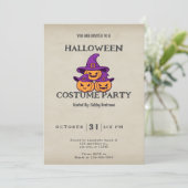 Invitation Sorcières Jack-O' Lanterns Casquette Halloween Vin (Debout devant)
