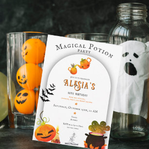 Invitation Sorcières Lil' Wizards et potions Halloween Annive