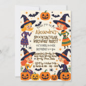 Invitation Sorcières mignonnes et Citrouille Patch Halloween  (Devant)