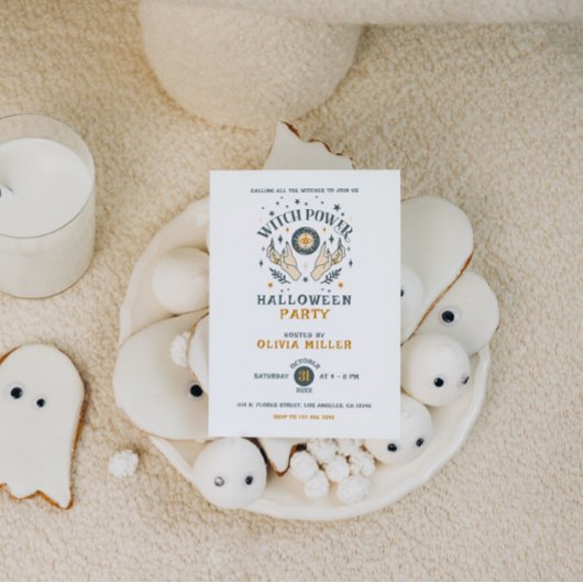 Invitation Sorcières puissance éffrayant Halloween Party Invi
