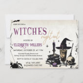 Invitation Sorcières Soirée d'Halloween (Devant)