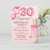 Invitation Sorprise Birthday Party 30th Birthday with Numers (Debout devant)