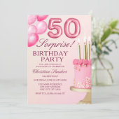 Invitation Sorprise Birthday Party 50th Birthday with Numers  (Debout devant)