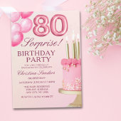 Invitation Sorprise Birthday Party 80th Birthday with Numers 