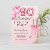 Invitation Sorprise Birthday Party 90th Birthday with Numers  (Debout devant)