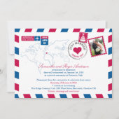 Invitation Sorrente Italie Par Avion Réception de Mariage (Devant)