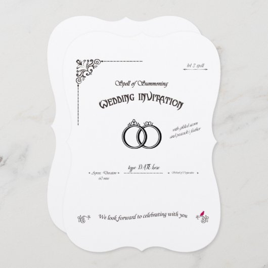 Invitation Sort Mariage de Sortilège (Devant / Derrière)