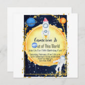 Invitation Sortez de ce monde de l'espace Anniversaire Invita (Devant / Derrière)