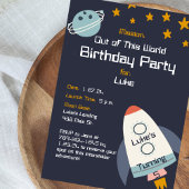 Invitation Sortez de ce monde de l'espace Anniversaire Invita