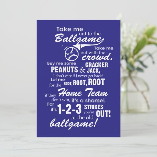 Invitation Sortez-moi au ballgame (Debout devant)