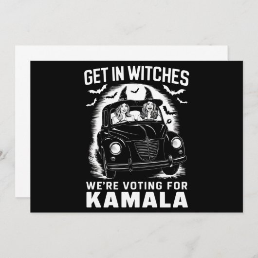 Invitation Sortez nous votons pour Kamala Halloween (Devant / Derrière)