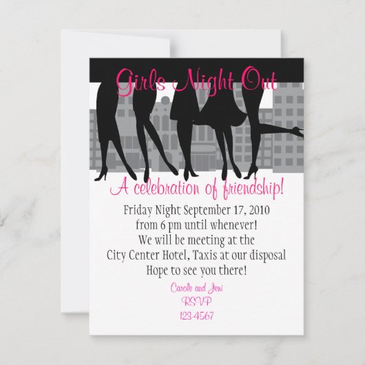 Invitation Sortie de la nuit des filles (Devant)