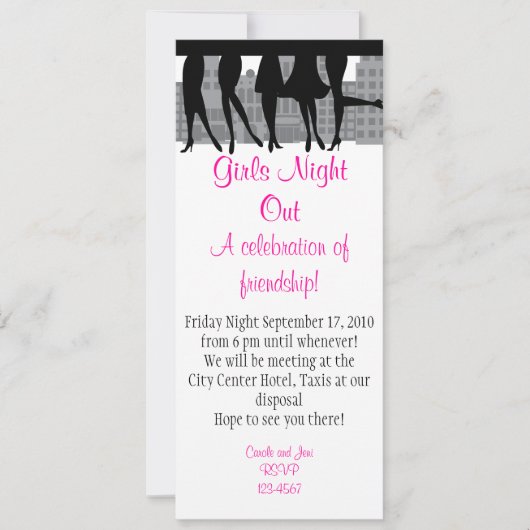 Invitation Sortie de la nuit des filles (Devant)