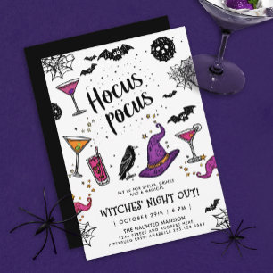 Invitation Sortie de nuit sorcière magique Boisson d'Hallowee