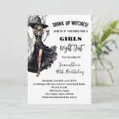 Invitation Sortie de nuit sorcières Halloween fête d'annivers (Debout devant)