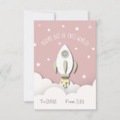 Invitation Sortir De Ce Monde Roquette Rose Space Valentine (Devant)