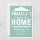 Invitation Sortir de la maison de mes parents Amusante Fête d (Devant)